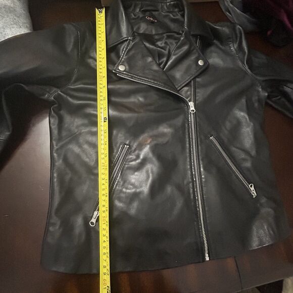 Quince Biker Jacket 100% Sheep Moto Leather Black - Women’s Large - Picture 15 of 15